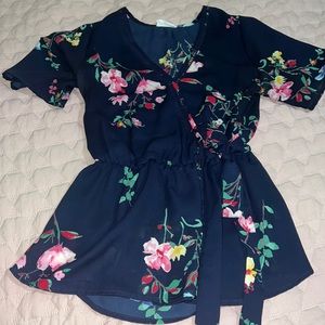 BLUE FLORAL BLOUSE